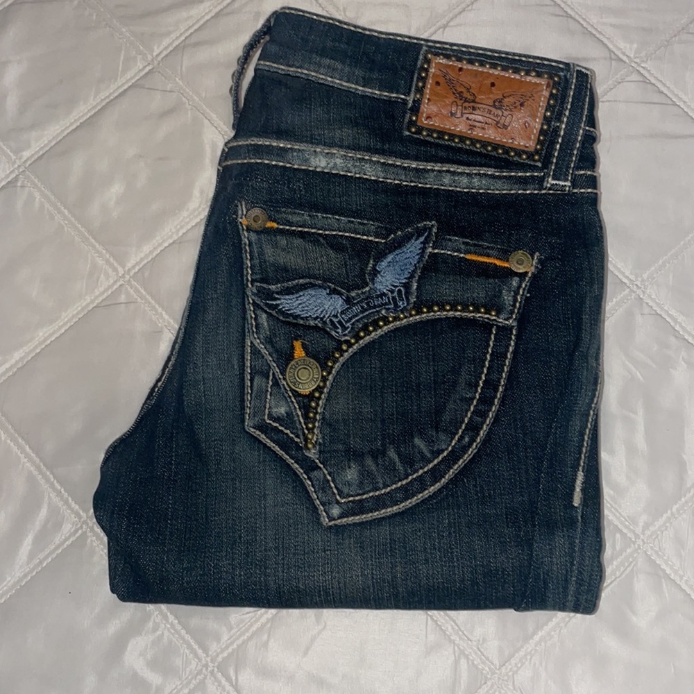 Robins Jean size 27. Very sexy, straight/ skinny leg. Darker denim. Grab this